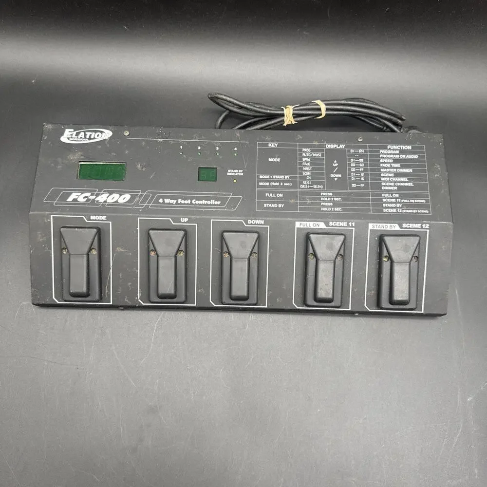 Elation Professional LSC FC-400 Stage Lighting DMX Foot Controller Untested